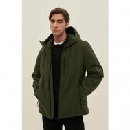 куртка  демисезонная, силуэт прямой, карманы, водонепроницаемая, манжеты, капюшон, размер M, зеленый Finn Flare