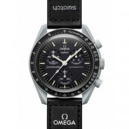 Наручные часы  Наручные часы Omega x  Mission to Moon (SO33M100), оригинал, черный, серый, серый, черный Swatch
