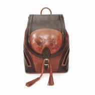 Рюкзак  торба , натуральная кожа, регулируемый ремень, коричневый Natalia Kalinovskaya