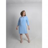 Платье полуприлегающее, до колена, размер 46, голубой bramble