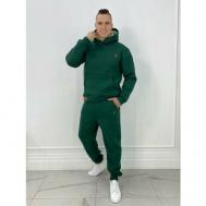 Костюм  Мужской спортивный зимний костюм на флисе для занятия спортом, размер 56, зеленый JOOLs Fashion