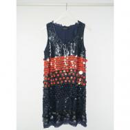 Платье , вечернее, прямой силуэт, миди, подкладка, размер 46, коралловый, мультиколор Twinset Milano