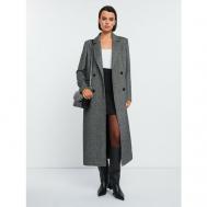Пальто-пиджак   демисезонное, демисезон/зима, силуэт прямой, средней длины, размер S, серый Vittoria Vicci
