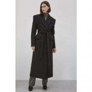 Пальто   демисезонное, шерсть, силуэт прямой, удлиненное, размер L, черный I Am Studio