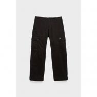Брюки  military twill emerized cargo pants зимние, повседневные, прямой силуэт, размер 50, черный C.P. COMPANY