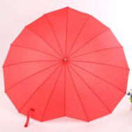 Зонт-трость механика, купол 100 см., 16 спиц, красный KRB