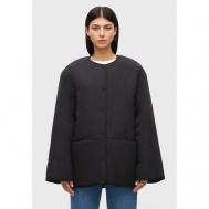куртка   демисезонная, средней длины, силуэт прямой, утепленная, размер XS, черный Studio 29