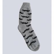 Мужские носки  Шерстяные носки, 1 пара, классические, воздухопроницаемые, на Новый год, на 23 февраля, вязаные, утепленные, размер 42/44, черный, серый Наши носки
