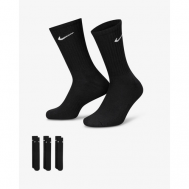 Носки   Everyday Cotton Lightweight Crew, 3 пары, размер 42/46 EU 8-11UK, бесцветный, черный, бежевый, серый, белый Nike