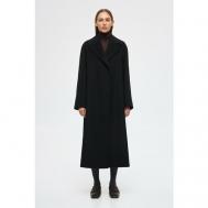 Пальто-халат   демисезонное, демисезон/зима, шерсть, размер M, черный Prav.da