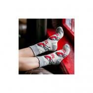 Носки , размер 38-40, белый, серый, красный Бабушкины носки