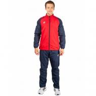 Костюм , олимпийка и брюки, свободный силуэт, карманы, подкладка, размер M, красный, синий LOTTO