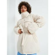 куртка  , демисезон/зима, пояс/ремень, водонепроницаемая, влагоотводящая, быстросохнущая, без капюшона, размер XS/S, бежевый VOSQ