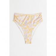 Плавки  Brazilian Bikini Bottoms, размер 42, белый, желтый H&M