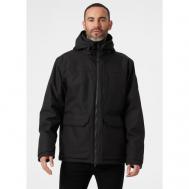 куртка  CHILL JACKET 2.0, демисезон/зима, силуэт прямой, водонепроницаемая, воздухопроницаемая, ветрозащитная, мембранная, утепленная, карманы, капюшон, внутренний карман, манжеты, съемный капюшон, размер L, черный Helly Hansen