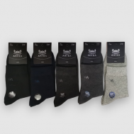 Мужские носки  комплект мужских носков 5 пар, 5 пар, классические, воздухопроницаемые, износостойкие, бесшовные, размер 41-47, черный, синий Волшебный Ангел