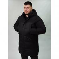 куртка  зимняя, силуэт прямой, ультралегкая, несъемный капюшон, быстросохнущая, капюшон, герметичные швы, водонепроницаемая, ветрозащитная, внутренний карман, карманы, воздухопроницаемая, манжеты, утепленная, подкладка, размер 48, черный DAUNTLESS
