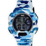 Наручные часы  мужские M132-007 Гарантия 1 год, синий, белый Q&Q