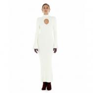 Платье , повседневное, прилегающее, макси, размер XS, бежевый, белый Sorelle