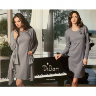 Платье , повседневное, классическое, полуприлегающее, мини, вязаное, размер 44, серый DiBen