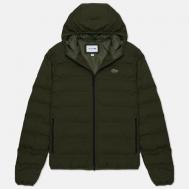 куртка  quilted hooded зимняя, силуэт свободный, подкладка, размер 52, зеленый Lacoste
