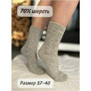 Женские носки  средние, утепленные, на Новый год, вязаные, размер 37/40, серый Наши носки