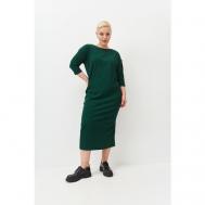 Платье , повседневное, свободный силуэт, миди, размер 62/64, зеленый 4forms