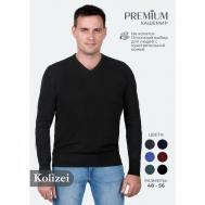 Пуловер , кашемир, силуэт прямой, размер XXL, черный Kolizei