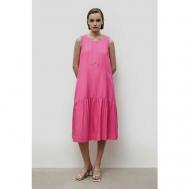 Платье , повседневное, свободный силуэт, миди, открытая спина, карманы, размер 46, розовый Baon