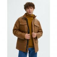 куртка  демисезонная, силуэт прямой, водонепроницаемая, ветрозащитная, размер M, коричневый Finn Flare