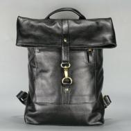Рюкзак , натуральная кожа, отделение для ноутбука, черный Mantica