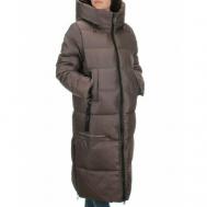 куртка  зимняя, силуэт прямой, влагоотводящая, ветрозащитная, карманы, стеганая, размер 60, коричневый Не определен