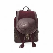 Рюкзак  торба , натуральная кожа, регулируемый ремень, бордовый Natalia Kalinovskaya