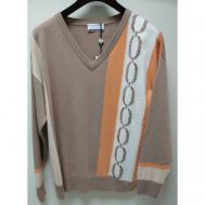 Пуловер , размер 50, бежевый Franco Vello