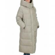 Куртка  зимняя, силуэт прямой, карманы, капюшон, подкладка, размер 54, бежевый Не определен