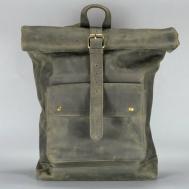 Рюкзак , натуральная кожа, отделение для ноутбука, внутренний карман, серый Mantica