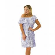 Платье , размер 50/52, белый, голубой Lagunaria