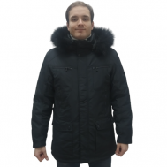 куртка  зимняя, силуэт прямой, водонепроницаемая, внутренний карман, съемный капюшон, воздухопроницаемая, ветрозащитная, карманы, капюшон, отделка мехом, манжеты, регулировка ширины, подкладка, утепленная, съемный мех, размер 48, черный City Classic