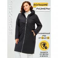 куртка   демисезонная, силуэт прямой, влагоотводящая, ветрозащитная, утепленная, размер 46, черный la zenia