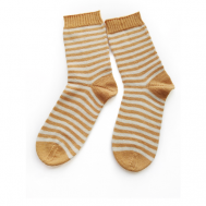 Женские носки  средние, вязаные, 100 den, размер 37/38, желтый, белый Шаймарданова О.А.