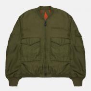 куртка  fire phoenix ma-1 flight, силуэт прямой, подкладка, размер l, зеленый MAHARISHI