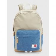 Рюкзак  Tommy Jeans, текстиль, отделение для ноутбука, вмещает А4, внутренний карман, регулируемый ремень, мультиколор Tommy Hilfiger