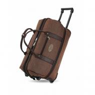 Сумка дорожная тележка для багажа  sh/054кор, 50 л, 27х37х51 см, опорные ножки, выдвижная ручка, с увеличением объема, коричневый SHANT MOSCOW