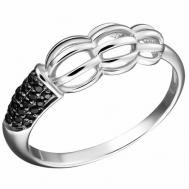 Перстень  Серебряное кольцо с Шпинелью, серебро, 925 проба, родирование, шпинель, размер 18, серебряный, черный UVI