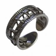 Кольцо сталь, бижутерный сплав, подарочная упаковка, разомкнутое, серебряный ONECIRCKLE