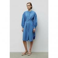 Платье-рубашка , хлопок, повседневное, трапециевидный силуэт, до колена, карманы, размер 46, синий Baon
