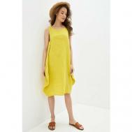 Платье , лен, повседневное, размер 44, желтый Baon