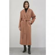 Пальто-халат   демисезонное, шерсть, удлиненное, размер S, коричневый I Am Studio