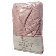 Халат  средней длины, длинный рукав, карманы, банный, утепленная, пояс, размер 48-50, розовый Linen Way