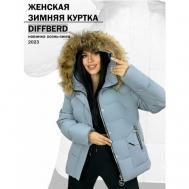 куртка  зимняя, силуэт прямой, карманы, размер 54, голубой Diffberd